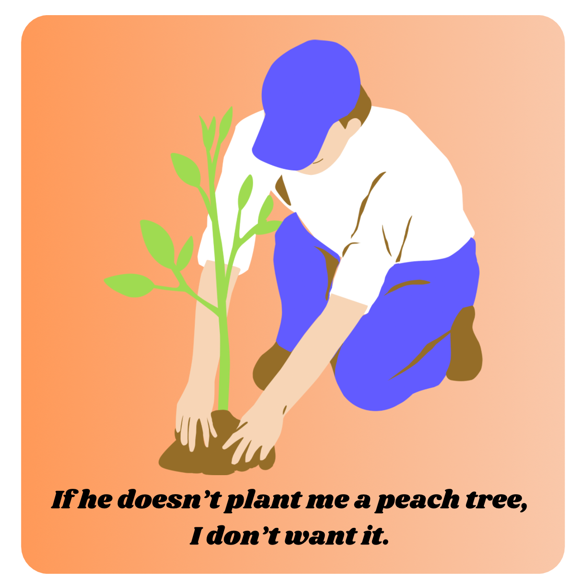 Peach Tree Sticker